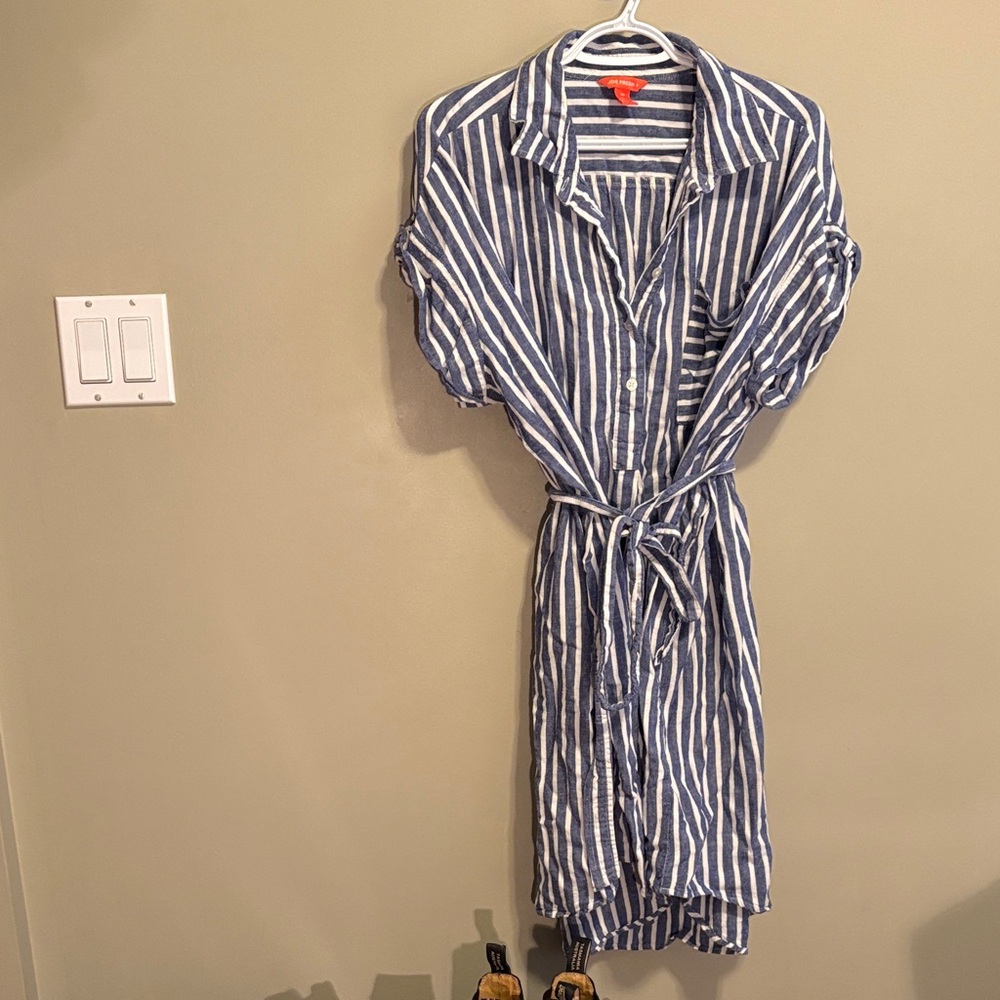 Joe Fresh Navy and White Striped Dress